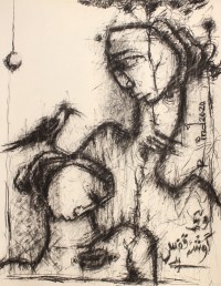 A. S. Rind, 28 x 22 Inch, Charcoal On Paper , Figurative Painting, AC-ASR-408